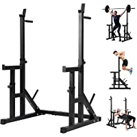 Soporte Ajustable para Sentadillas con Mancuernas- Soporte para Barras de Pesas bastidores de Peso Estante de Barra con…